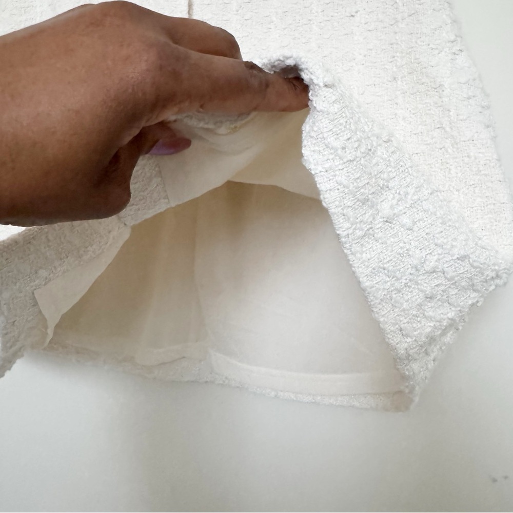 White tweed style mini Skirt - Picture 7 of 11